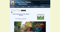 Desktop Screenshot of casacincopatios.com