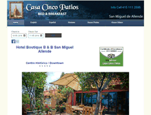 Tablet Screenshot of casacincopatios.com